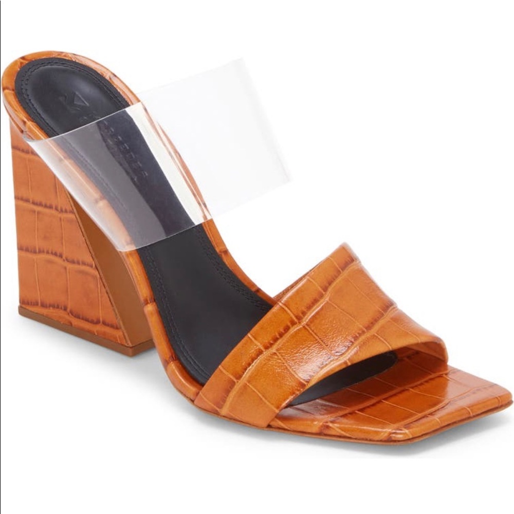 ❣️NIB Mercedes Castillo Mildred Slide Sandal Pecan/ Clear 8.5